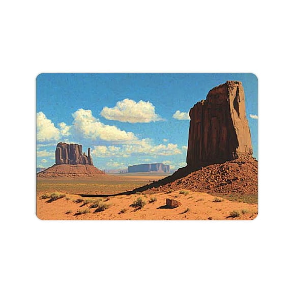 FCXZI American Bathroom Floor Mat, Monument Valley Scenery Sandstone Wild West Desert Landscape, Luxury Bathroom Decorative Floor Mat with Non-Slip Back Decorative Floor Mat, 24x16in