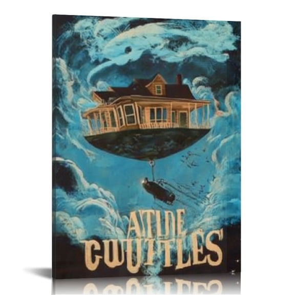 FCXZI American Romanticism Flying Object House Canvas Wall Art 12x16in