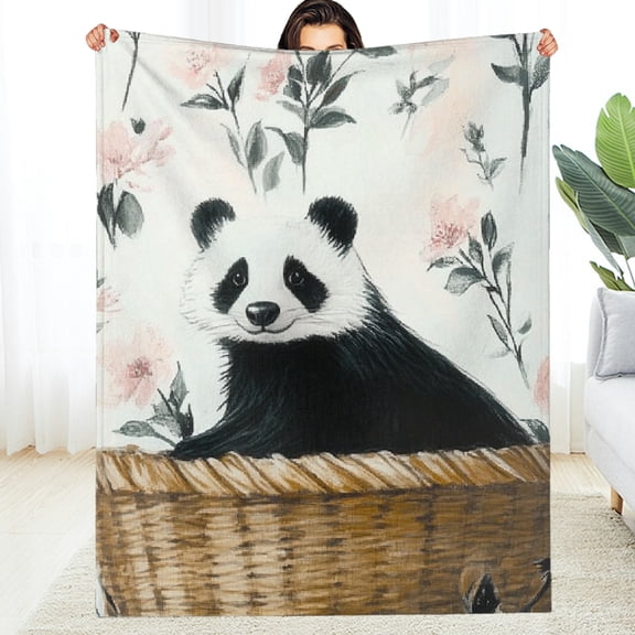 FCXZI Badger Panda Flannel Blanket - Soft, Warm, Multi-Purpose Gift 40*50in