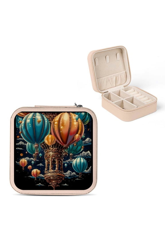 Balloons Jewelry Storage Artifacts Travel Jewelry Box for Necklace, Ring, Earring - Compact Size, Versatile Case with Multiple Compartments Pink