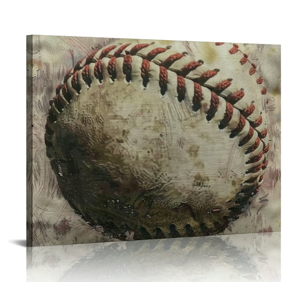 FCXZI Baseball Canvas Print Wall Art Decor for Home Living Room Bedroom Kitchen Bathroom Office Salon Bar, Perfect Gift for Wedding Anniversary Christmas 16x12in