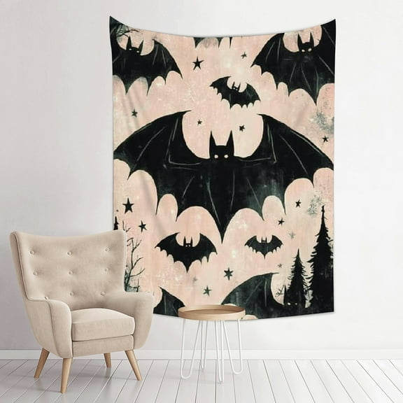 FCXZI Bat Stars Gothic Art Tapestry 100% Polyester Wall Hanging 30*40in