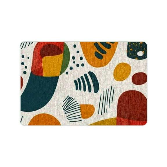 FCXZI Bath mat Contemporary art terracotta print bath mat Doormat Non-slip rubber backing bathroom floor mat Bathtub Sink shower 24x16in