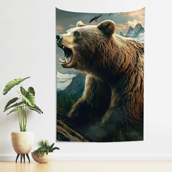 FCXZI Bear Mountains Wilderness Print Tapestry Wall Art Hanging 40*60in