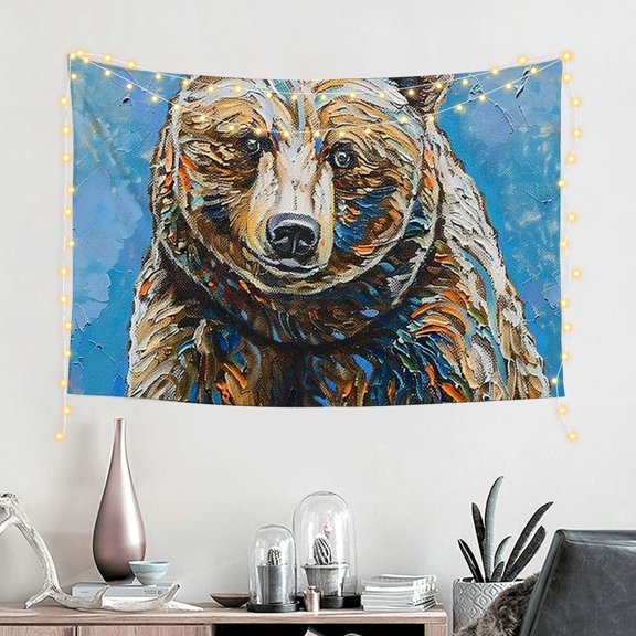 FCXZI Bear Wall Art Tapestry 100% Polyester Decorative Home Decor 60*40in