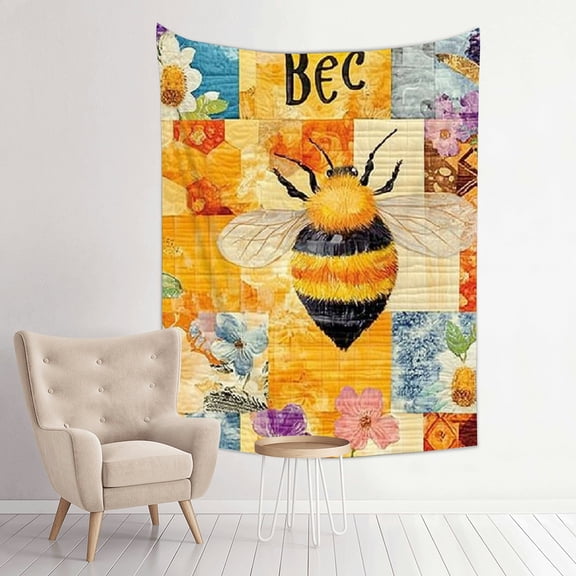 FCXZI Bee Beehive Quilt Tapestry Wall Hanging Art for Home Decor 30*40in
