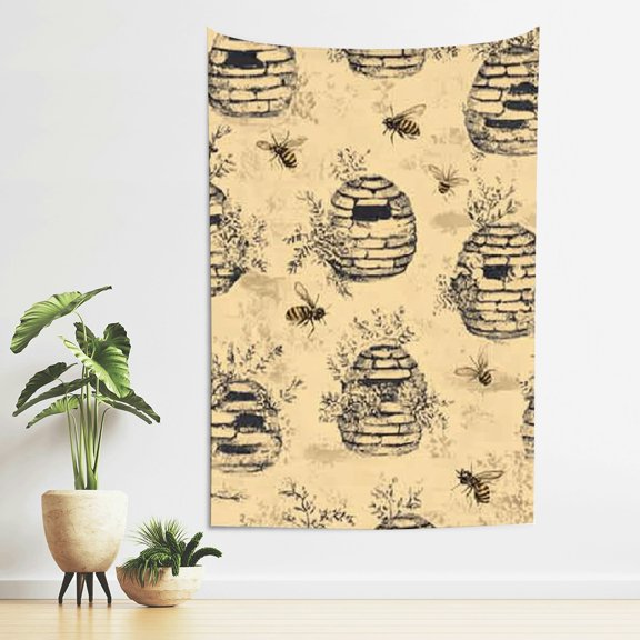 FCXZI Beehive Pattern Tapestry Wall Hanging for Bedroom Living Room 40*60in
