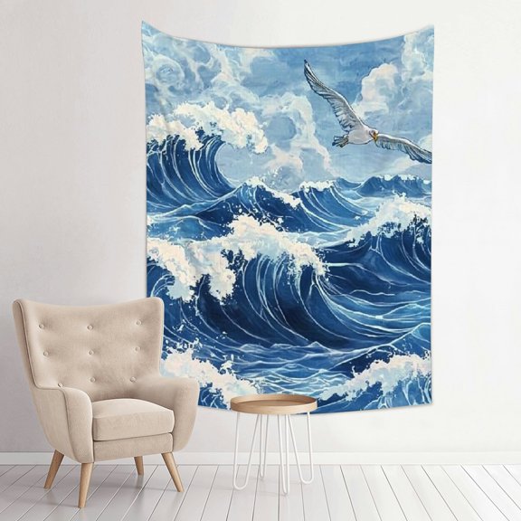 FCXZI Bird Clouds Ocean Tapestry Wall Hanging for Bedroom Living Room 30*40in