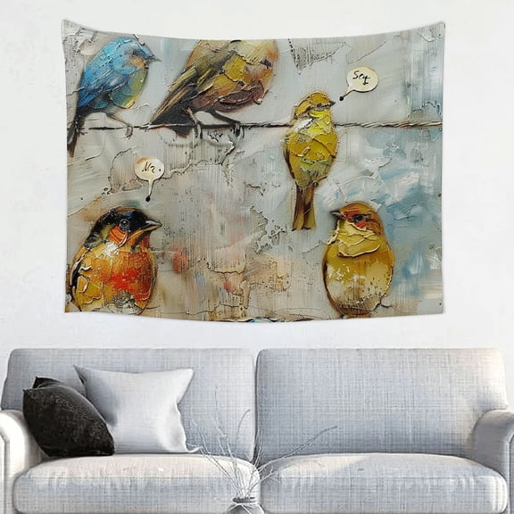 FCXZI Birds Wire Message Bubble Tapestry Wall Hanging for Home Decor 40*30in