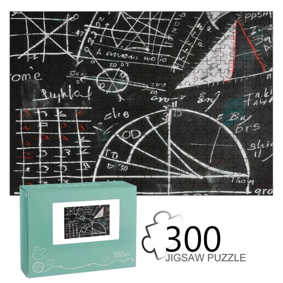 FCXZI Blackboard Math Drawings, Interest Wooden Jigsaw Puzzle, HD Printed Art Puzzle, Interactive Family Game, Wall Decor for Bedroom Living Room, Educational, Fun Gift for Adults and Family