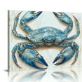 thumbnail image 1 of FCXZI Blue Crab Canvas Print Wall Art Decor for Home Bathroom Ready To Hang Room Decor 20x16in, 1 of 6