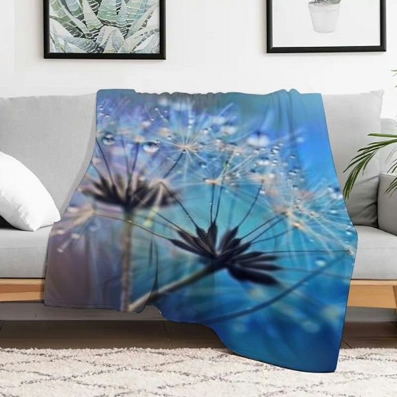 FCXZI Blue Flower Dandelion Fuzzy Fluffy Soft Cozy Blanket 30x40in