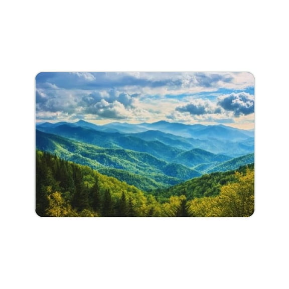 FCXZI Blue Ridge Parkway Mountains Bath Mat Super Absorbent Diatomaceous Earth Bath Mat Non-slip Door Mat Quick Drying Bathtub Shower Floor Mat Bathtub Kitchen Bathroom Mat 24x16in