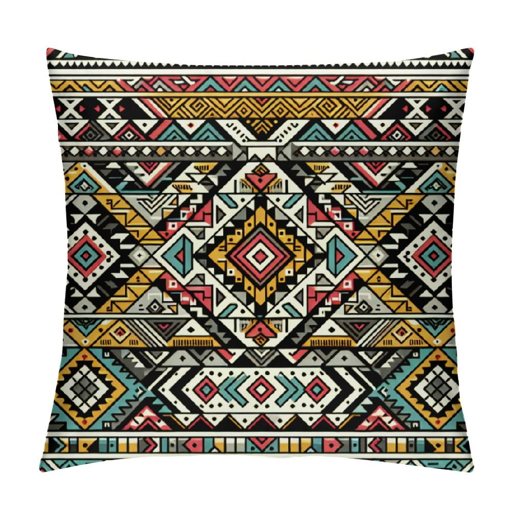 FCXZI Boho Pillow Covers,Decorative Throw Pillow Bright Colored Boho