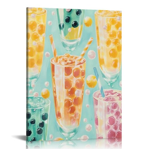 FCXZI Bubbles Canvas Prints Wall Art Ready to Hang Home Decor 16x20in