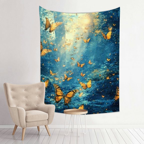 FCXZI Butterflies Magic 100% Polyester Tapestry Wall Hanging for Bedroom Living Room Decor, Decorative Wall Art, Various Sizes 30*40in