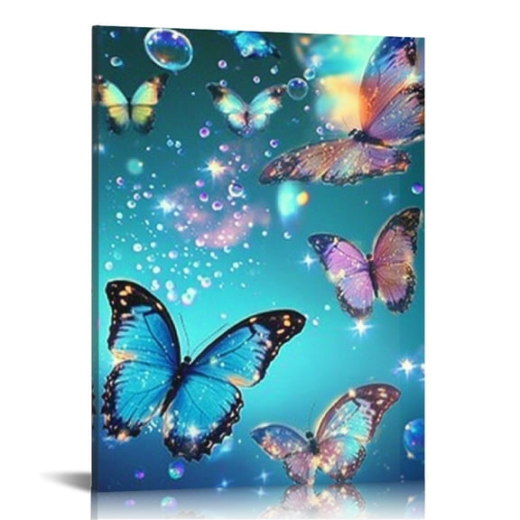 FCXZI Butterflies Stars Bubbles Wall Decor Canvas Art Prints 16x20in