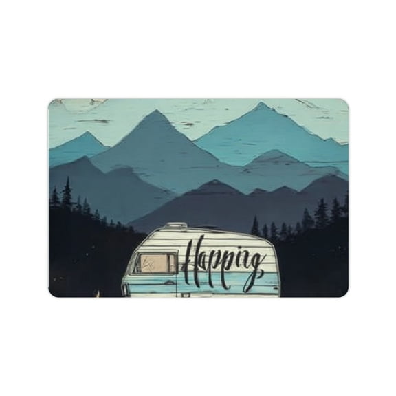 FCXZI Camping Van Mountains Diatom Mud Bath Mat Eco-Friendly Quick Dry 24x16in