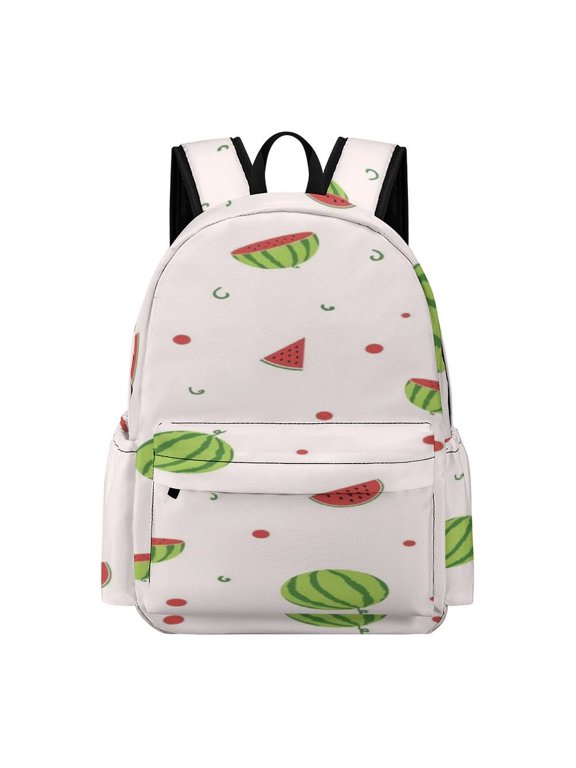 Cartoon Watermelon Pattern Printed Oxford Backpack, Large Capacity Laptop Backpack, Water Resistant, Travel Daypack for College Work Commuting Adults,