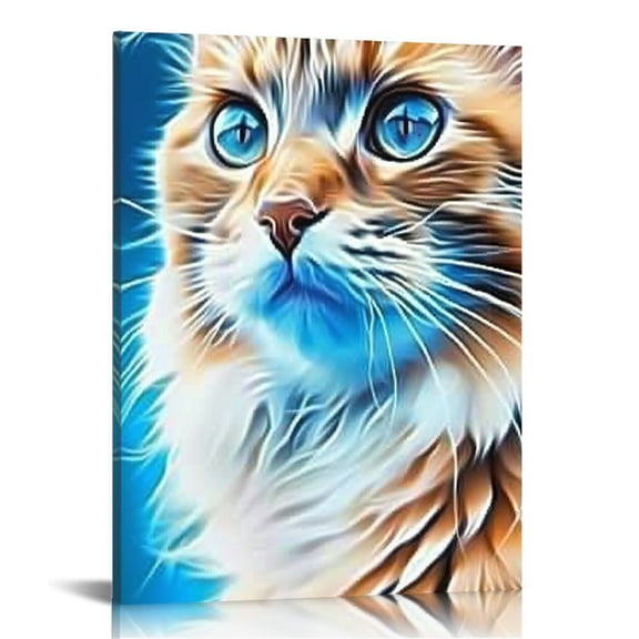 FCXZI Cat Butterfly Canvas Wall Art for Living Room,Autumn Maple Tree Wall Decorations for Bedroom,Dreamy Moon Night Wall Painting Prints Art Home Decor 16x20in