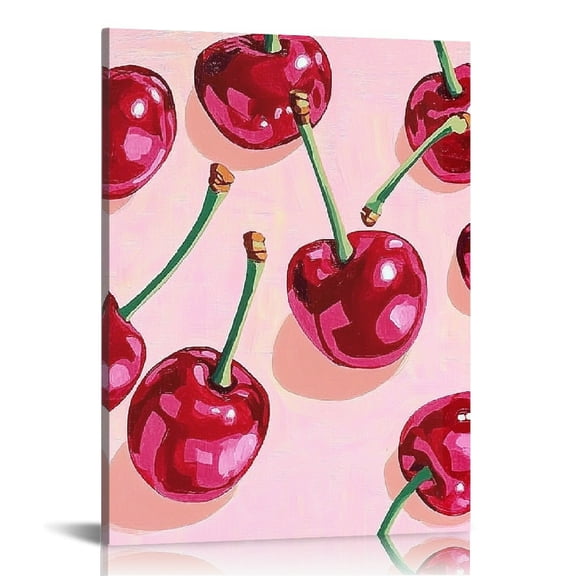 FCXZI Cherries Ready to Hang Canvas Wall Art Home Decor 12x16 12x16in