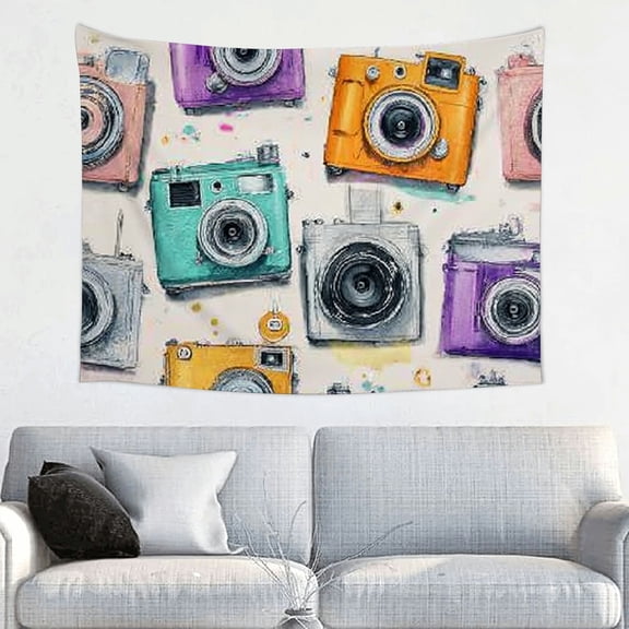 FCXZI Colorful Camera Tapestry Wall Art Home Decor 100% Polyester 40*30in