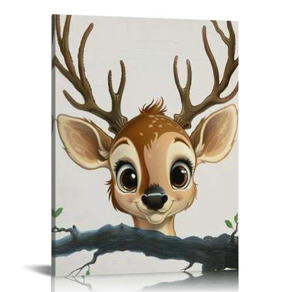 FCXZI Colorful Cartoon Animal Wall Art Canvas Print, Animal