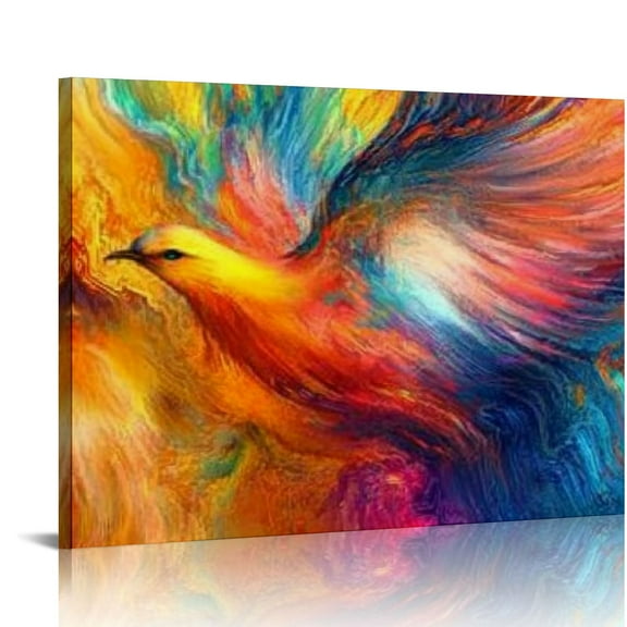 FCXZI Colorful Wall Art Abstract Picture Wall Decor Modern Abstract Canvas Prints for Living Room Rainbow Colors Painting  Vintage Watercolor Graffiti Artwork Bedroom Kitchen Home Decorations 16x12in