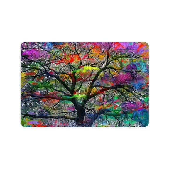 FCXZI Colors Branches Impressionist Painting Home Diatom Mud Mats Non-Slip Fast Absorption 24x16in