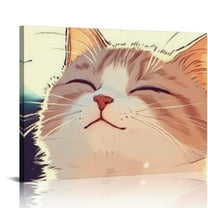 FCXZI Cute Butterfly Cat Canvas Wall Art Funny Cat Painting Pictures Wall Decor Eclectic Cat Colorful Butterfly Poster Prints Gift for Cat Lover for Nursery Room Kid Room Home decoration  16x12in