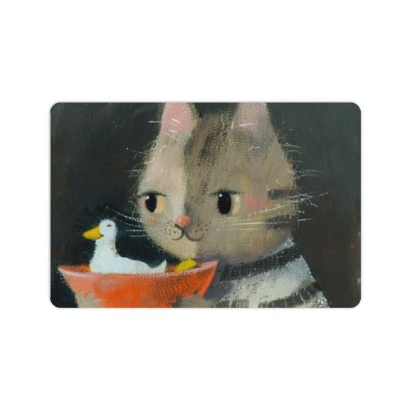 FCXZI Cute Cat Diatom Mud Bath Mat Quick Drying Home Decor 24x16in