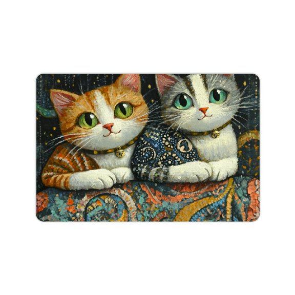 FCXZI Cute Cat Diatom Mud Bath Mat Quick Drying Home Decor 24x16in