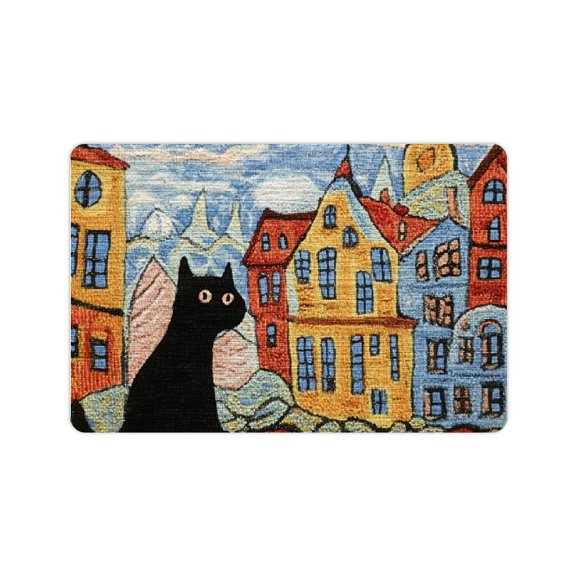 FCXZI Cute Cat Diatom Mud Mats Non-Slip Quick Drying Home Decor 24x16in