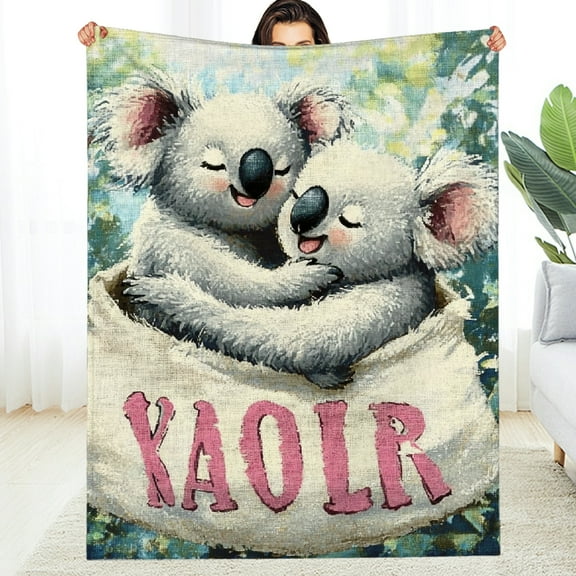 FCXZI Cute Koalas Durable Soft Flannel Blanket for All Seasons 30*40in