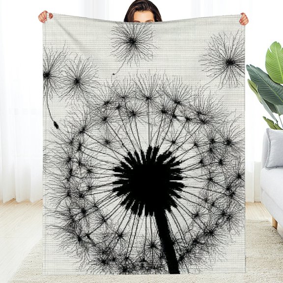 FCXZI Dandelion Seeds Generative Warm Cozy Flannel Blanket Multi-Purpose 50*60in