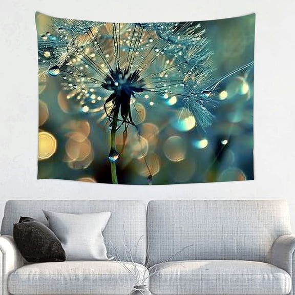 FCXZI Dandelion Water Droplets Print Wall Tapestry Home Decor 40*30in