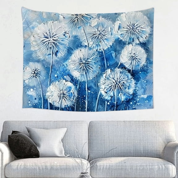 FCXZI Dandelions Blue White Tapestry Wall Art Home Decor 100% Polyester 40*30in