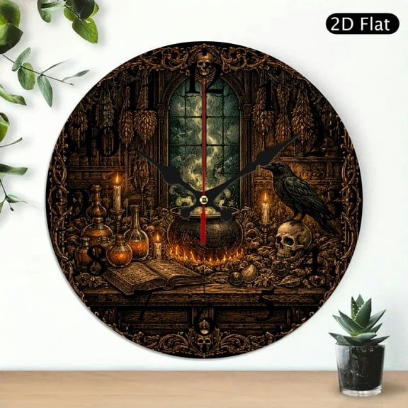 FCXZI Decor Gift, Gothic Forest Carriage Print, Battery Operated (AA Not Included) Silent Mechanical Movement - Lobby Corridor Dining Room Bedroom Office Classroom
