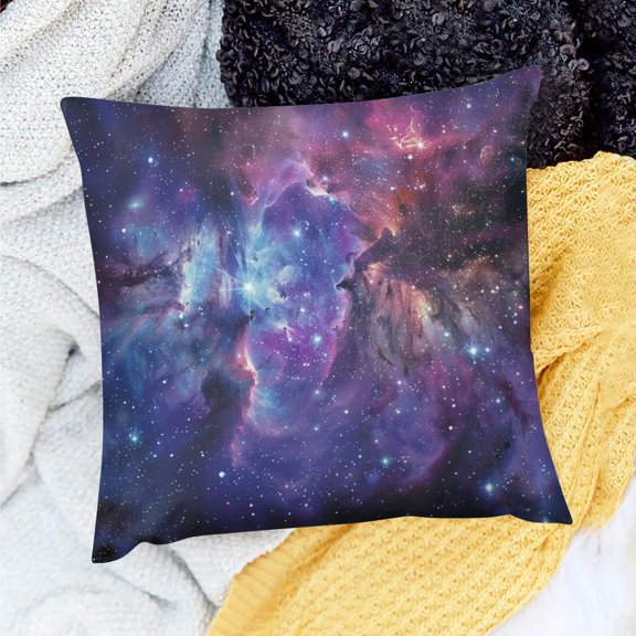 FCXZI Decor Holiday Pillow Case Galaxy Stars Space Theme Home Sofa Couch Gift Set 18x18in