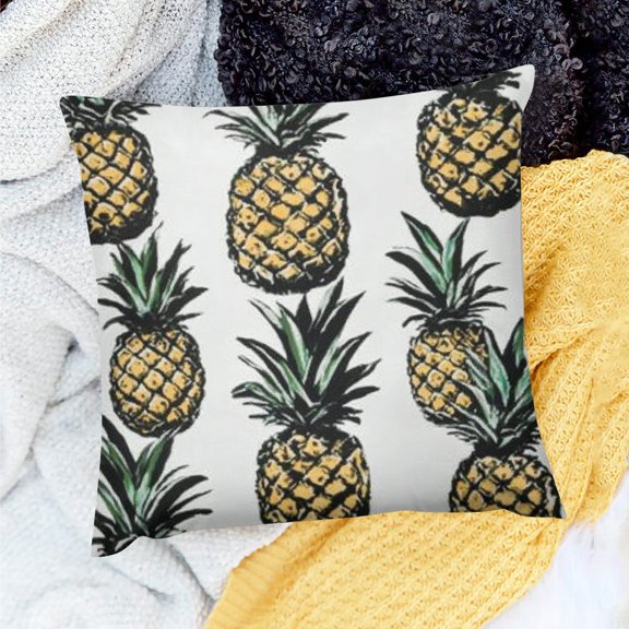 FCXZI Decor Indoor Decoration Pineapples Party Decor Pillow Covers for Home Sofa Couch Linen 100% 18x18in