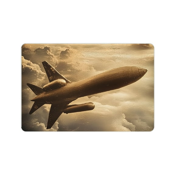 FCXZI Diatom Mud Bath Mat Plane Sky Clouds Non-Slip Quick Drying 24x16in