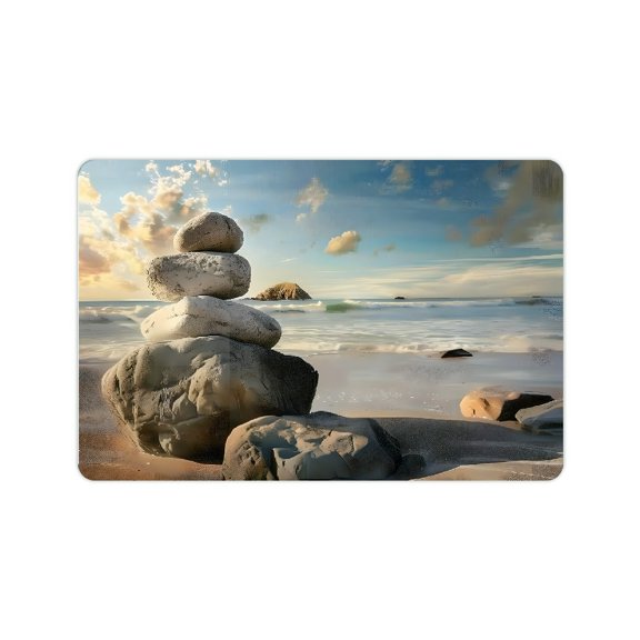 FCXZI Diatom Mud Mats Beach Ocean Rocks Home Theme Non-Slip Drying & Absorbent 24x16in