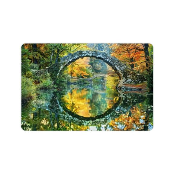 FCXZI Diatom Mud Mats Non-Slip Bridge Water Trees Home Theme Quick Drying Absorbent Rubber Backing Technology Easy Storage Super Water Absorption 24x16in