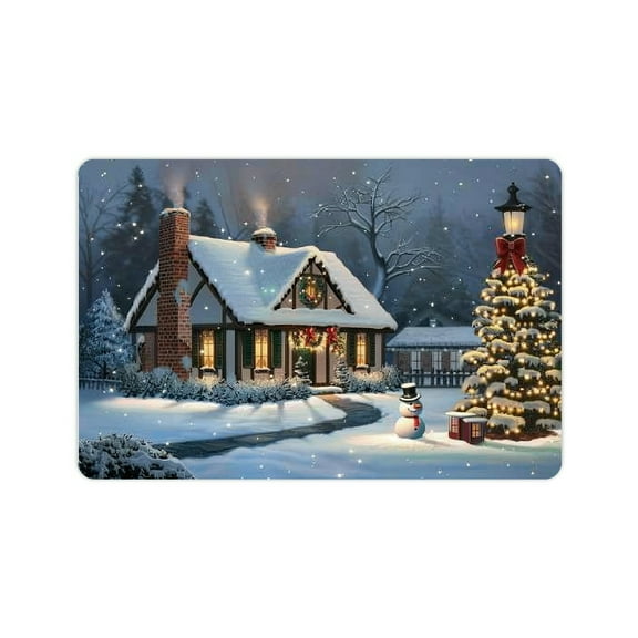 FCXZI Diatom Mud Mats Non-Slip Christmas Tree Snowman Home Decor 24x16in