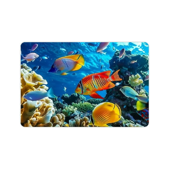 FCXZI Diatom Mud Mats Non-Slip Coral Reef Home Bath Rug 24x16in