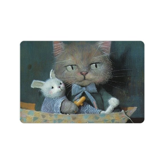 FCXZI Diatom Mud Mats Non-Slip Cute Cat Home Bath Rug 24x16in