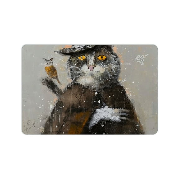 FCXZI Diatom Mud Mats Non-Slip Cute Cat Home Bath Rug 24x16in