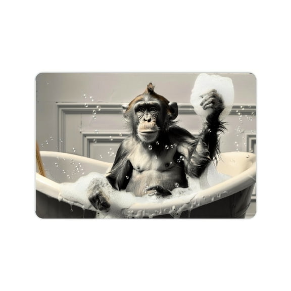 FCXZI Diatom Mud Mats Non-Slip Monkey Bubbles Home Bath Rug 24x16in