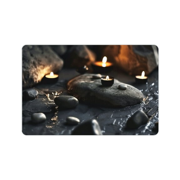 FCXZI Diatom Mud Mats Non-Slip Rocks Candles Table Home Decor 24x16in