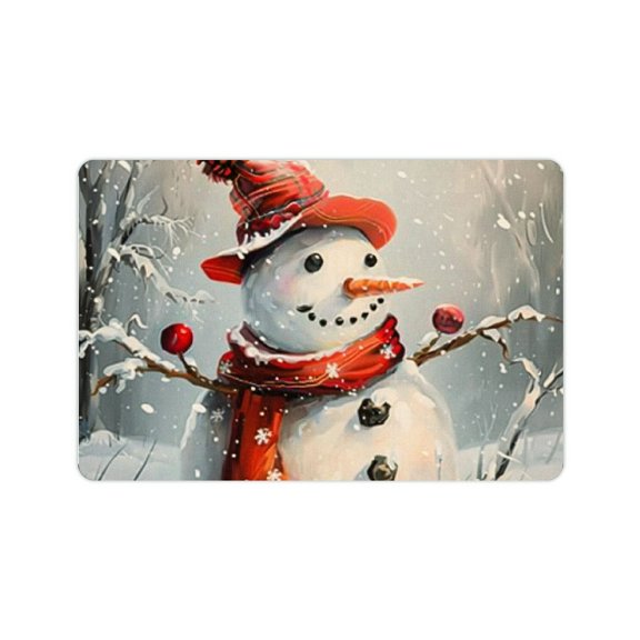 FCXZI Diatom Mud Mats Non-Slip Snowman Christmas Home Decor 24x16in